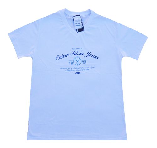 Camiseta Gola V Calvin Klein Branca MOD 70230