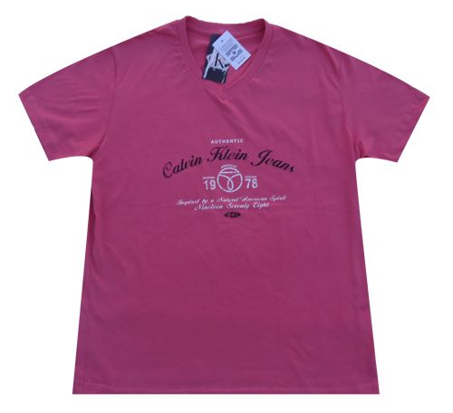 Camiseta Gola V Calvin Klein Rosa MOD 70232