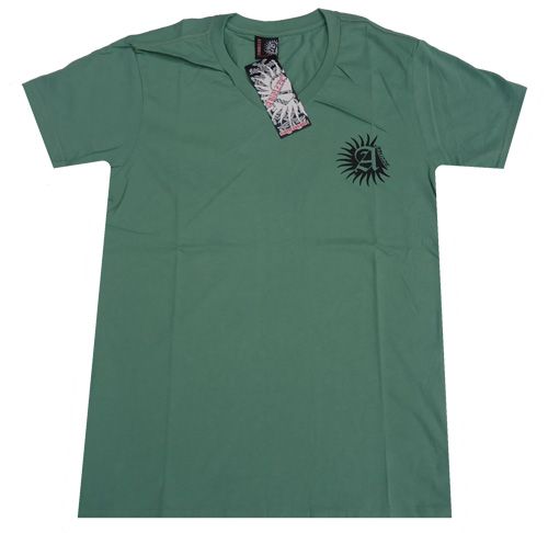 Camiseta Abuzze Verde Gola V MOD 343