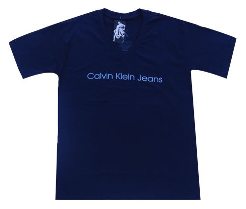 Camiseta Gola V Calvin Klein Azul Marinho MOD 70226