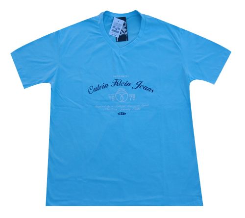 Camiseta Gola V Calvin Klein Azul Claro MOD 70231