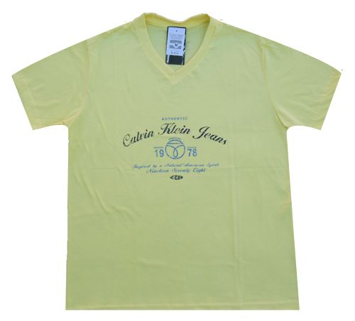 Camiseta Gola V Calvin Klein Amarela MOD 70234